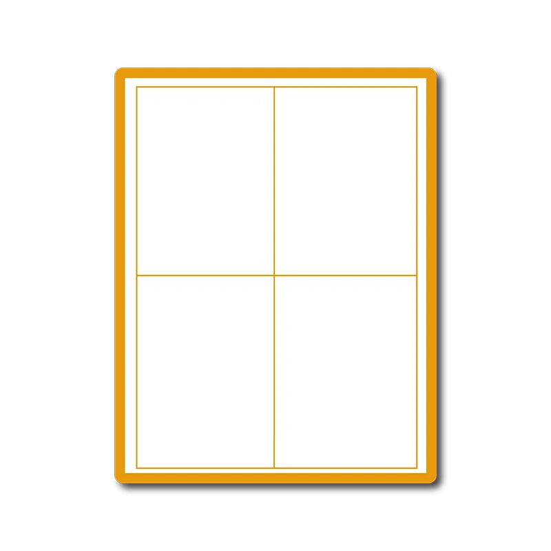 35 00661 – Print Etiketa A4, 90 mm x 130 mm, Lesklý papier, 4 etikety na hárku, s okrajom po celom obvode, ostré hrany – Balenie 1000 ks