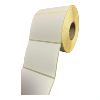 32 01142 – Etiketa 80 mm x 60 mm, Thermo eco, Biela, Dutinka 40 mm, 1000 ks/kotúč, Permanentné lepidlo, Priemer kotúča 112 mm