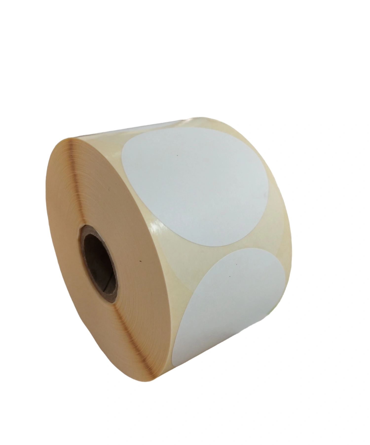 32 01203 – Etiketa kruh 50 mm, Matný papier, Biela, Dutinka 40 mm, 1000 ks/kotúč, Permanentné lepidlo, Priemer kotúča