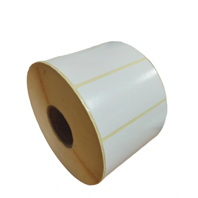 32 00137/1 – Termo Etiketa 80 mm x 40 mm, Thermo eco, Biela, Dutinka 40 mm, 2000 ks/kotúč, Odlepiteľné lepidlo, Priemer kotúča 129 mm