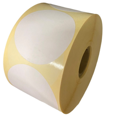 32 00362 - Papierová Etiketa kruh 90 mm, Pololesklý papier pre atramentové tlačiarne, Dutinka 40 mm, 500 ks/kotúč, Permanentné lepidlo