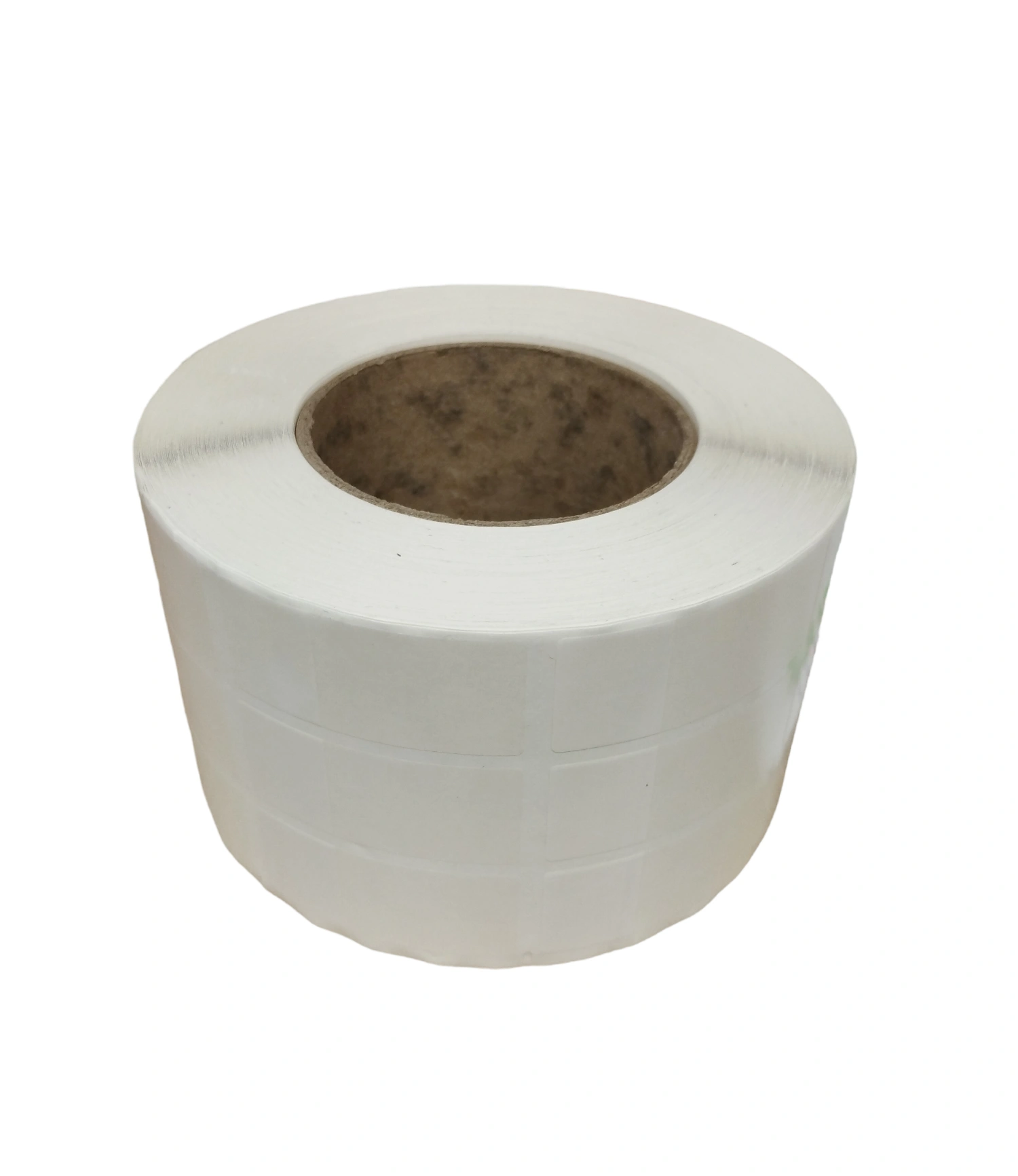 32 00454 - Plastová Etiketa 25 mm x 57 mm, 3 - Produckia, Polyvinylchlorid PVC Outdoor, Samolaminovacia, Transparentná a biela, Dutinka 76 mm, 3000 ks/kotúč, Silné lepidlo, Fotoznačka naľavo, najprv transparentná časť, Priemer kotúča 145 mm – Obrázok 2