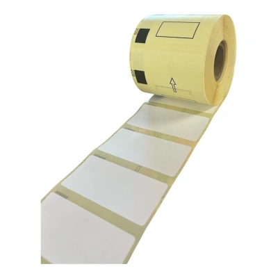 32 00650 – Termo Etiketa 62 mm x 29 mm, Thermo eco, Biela, Dutinka 25 mm, Vnútorný návin, 800 ks/kotúč, Permanentné lepidlo, DK-11209, Brother Kompatibilná, Priemer kotúča 72 mm