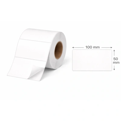 32 00787 – Etiketa 50 mm x 30 mm, Matný papier, Biela, Dutinka 76 mm, 3000 ks/kotúč, Permanentné lepidlo