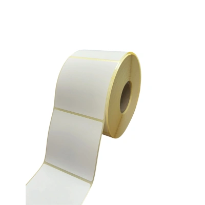 32 01127 – Etiketa 70 mm x 70 mm, Thermo eco, Biela, Dutinka 40 mm, 1000 ks/kotúč, Odlepiteľné lepidlo