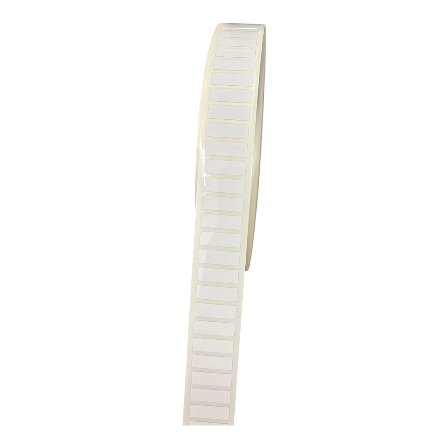 32 01308 – Plastová Etiketa 19 mm x 6,35 mm, Polyimid, Odolná do 300°C, Biela, Dutinka 76 mm, 10000 ks/kotúč, Extra silné lepidlo, B – 727 / THT-212-7727-10 Brady kompatibilná