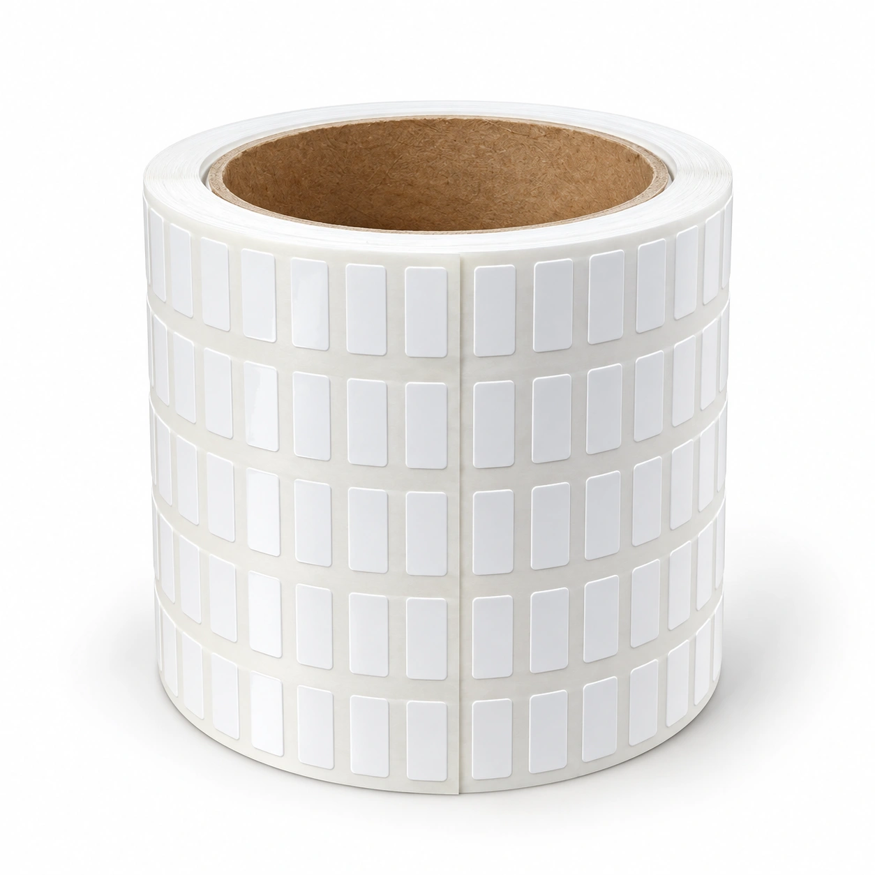 32 01342 – Plastová Etiketa 12,7 mm x 5,08 mm, 5 – Produkcia, Polyethylén, PP60 TOP Biela, Dutinka 76 mm, 10000 ks/kotúč, Permanentné lepidlo, THT-36-423-10, Brady kompatibilná