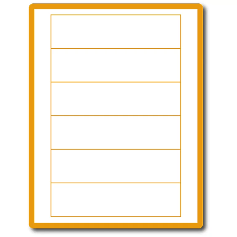 35 00321 – Print Etiketa A4, 160 mm x 45 mm, Žltá reflexná, Papier, 6 etikiet na hárku, Balenie – 100 ks