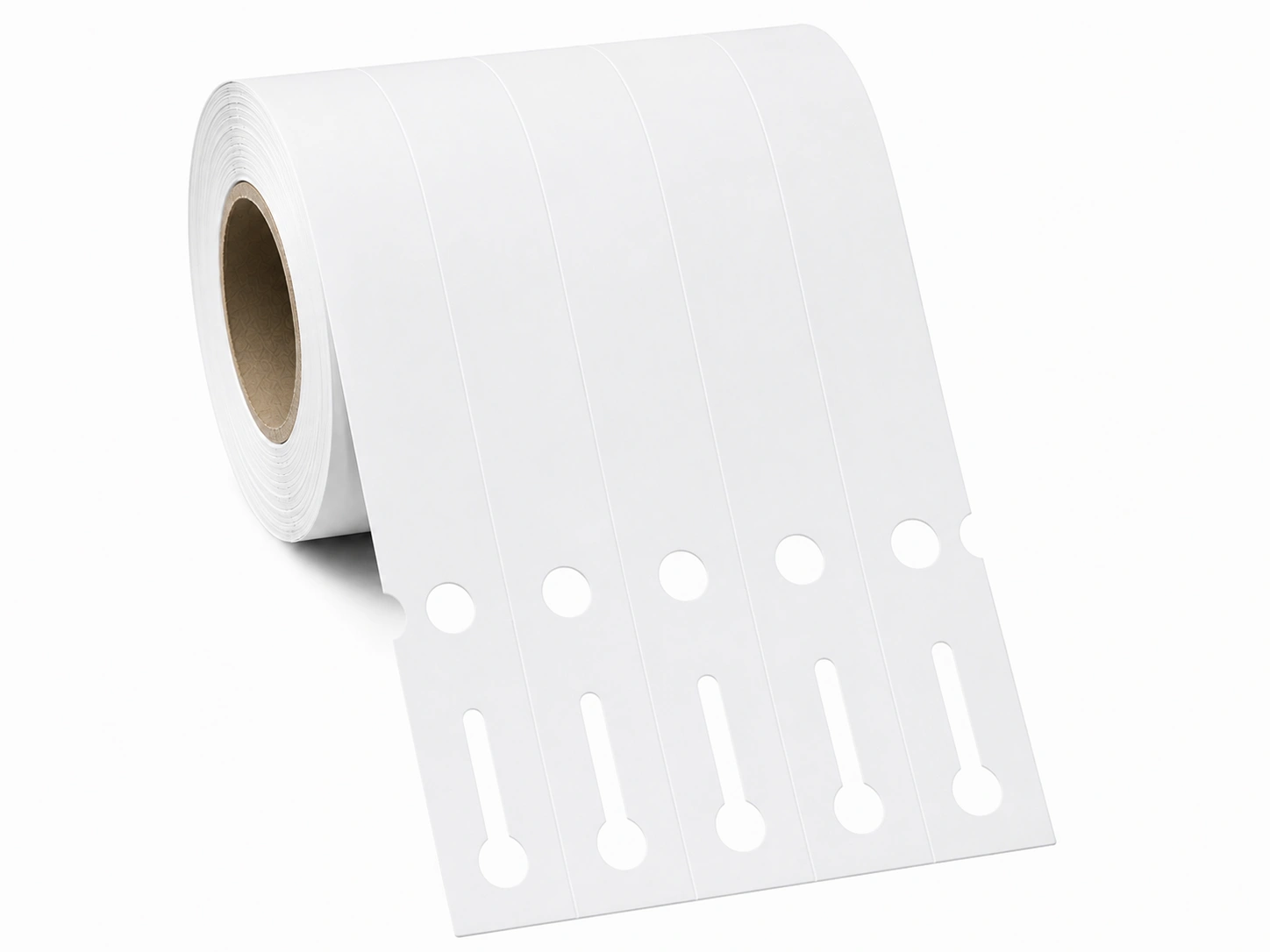 32 01302 – Etiketa záhradnícka 20 mm x 327 mm, 5 – Produkcia, Polypropylén, Biela, Dutinka 40 mm, 1000 ks/kotúč