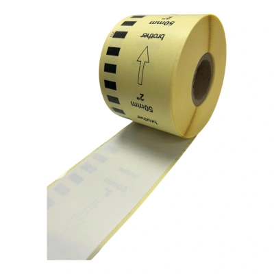 32 00755 – Etiketa nekonečná 50 mm x 30,48 m, Thermo eco, Biela, Potlač na silikóne, Dutinka 25 mm,Vnútorný návin, Silné lepidlo, DK-22223, Brother Kompatibilná, Priemer kotúča 75 mm