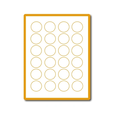 35 00280 - Print Etiketa A4, Kruh 40 mm, Kartón, Hnedá, 24 etikiet na hárku - Balenie 20 ks