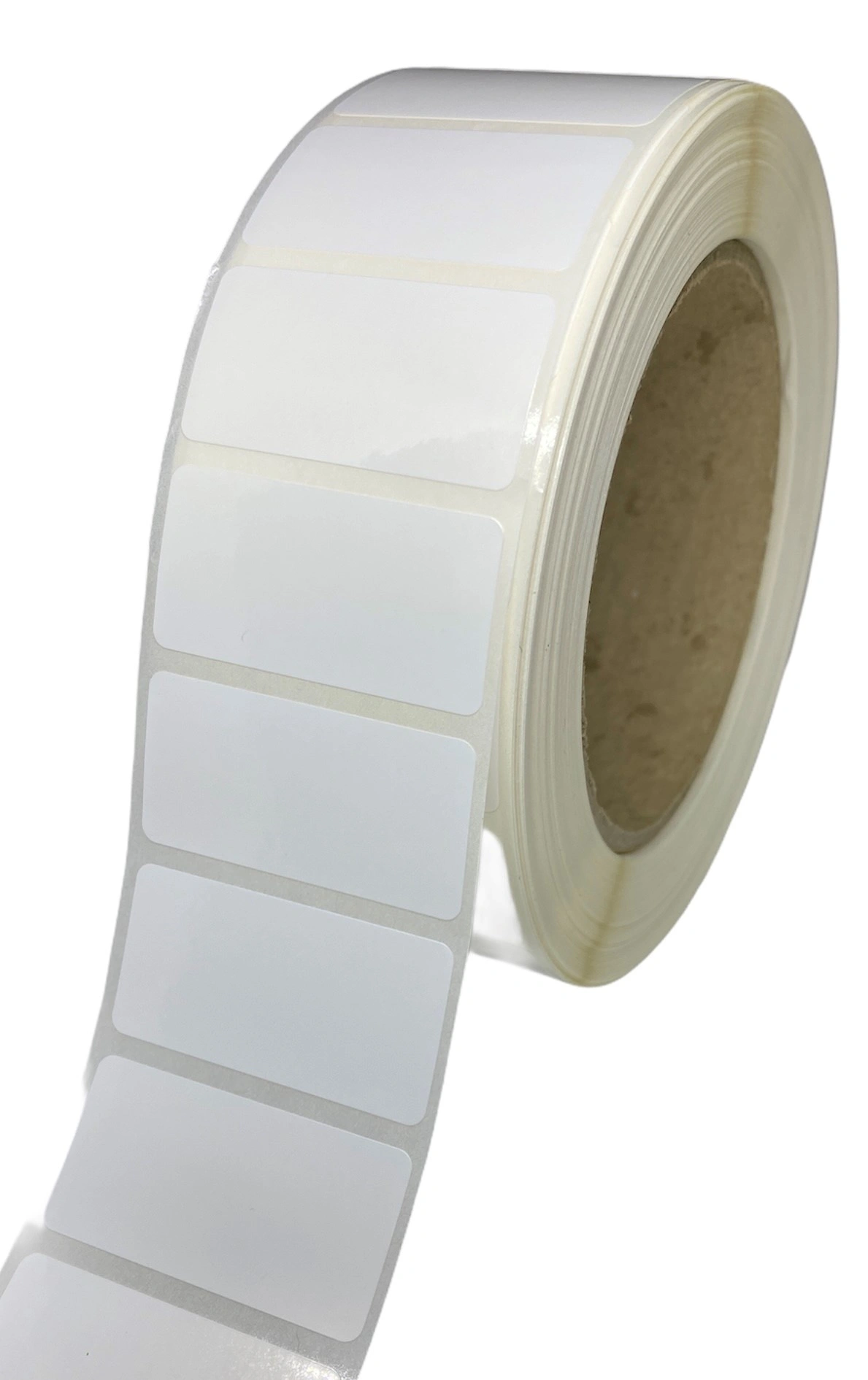 32 00306 - Plastová Etiketa 40 mm x 20 mm, Polypropylén, Biela, Dutinka 76 mm, 2000 ks/kotúč, Permanentné lepidlo, Priemer kotúča 119 mm