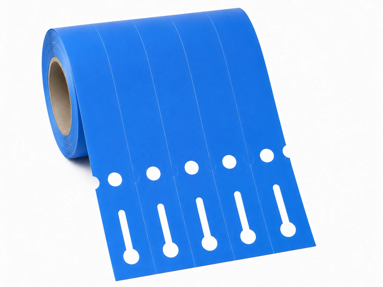 32 01301 – Etiketa záhradnícka 20 mm x 327 mm, 5 – Produkcia, Polypropylén, Modrá, Dutinka 40 mm, 1000 ks/kotúč