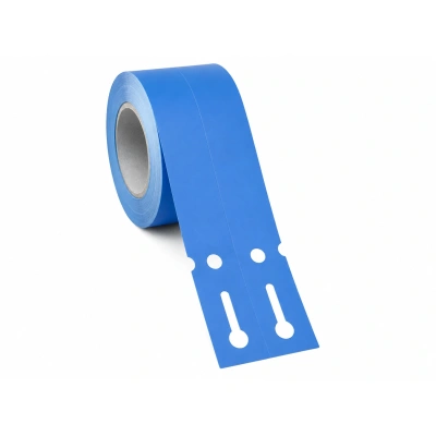 32 01290 – Etiketa záhradnícka 50 mm x 100 mm, 2 – Produkcia, Polypropylén, Modrá, Dutinka 40 mm, 1000 ks/kotúč