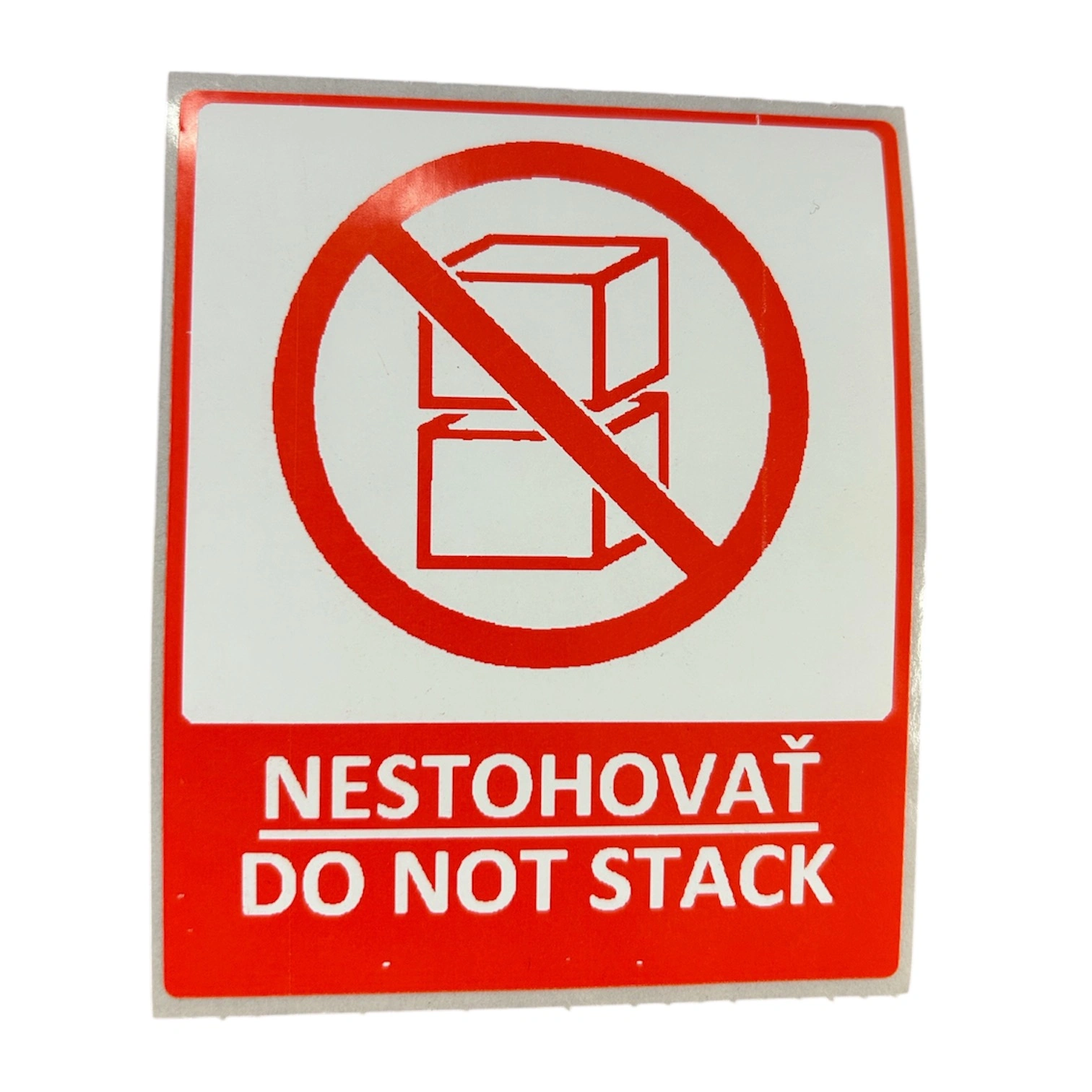 32 01318 – Papierová Etiketa 60 mm x 74 mm, Nestohovať / Do not stack 100 ks / kotúč, Priemer kotúča 58 mm